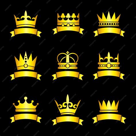 Premium Vector | Vector set of royal gold king crown iconsmodern design