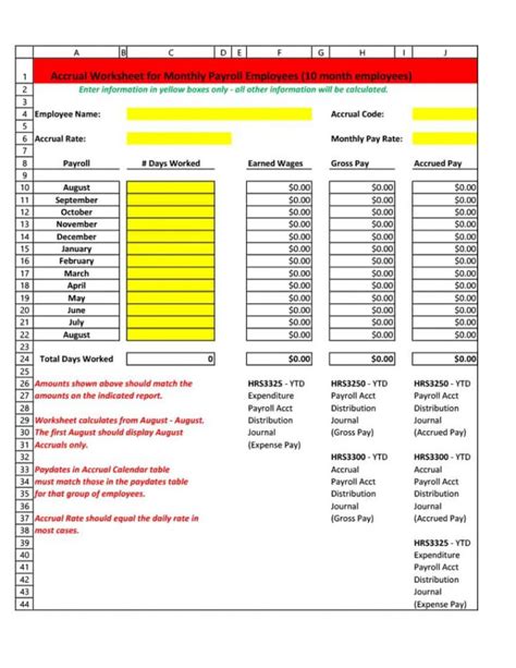 Payroll Accrual Spreadsheet Template — db-excel.com