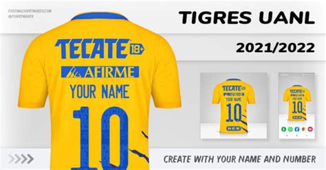 Create Tigres UANL jerseys with your name and number