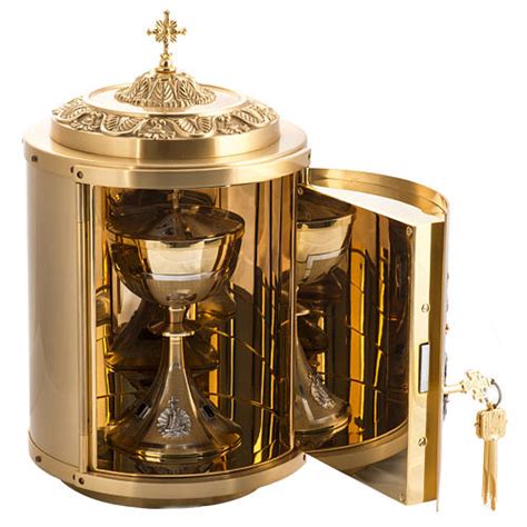 Altar Tabernacle in gold-plated brass with Lamb of God in bronze | online sales on HOLYART.com