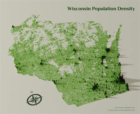 Wisconsin population density : r/wisconsin