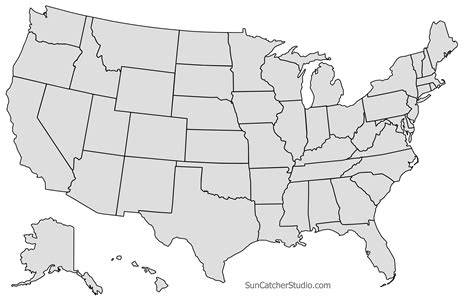 Outline Map Of Usa Printable