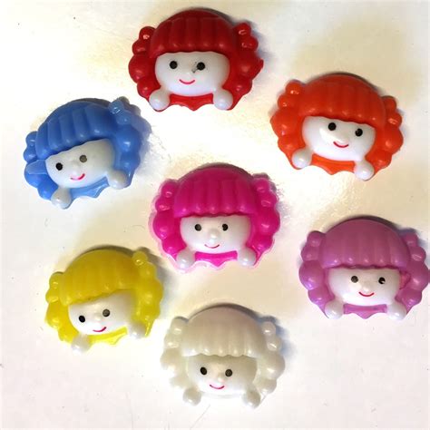 10 Plastic Doll Face Buttons Face Buttons Cute Girl | Etsy