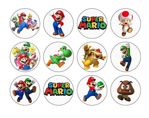 12 Super Mario Cupcake Toppers Gamer Wedding Cake Toppers Etsy Easy ...