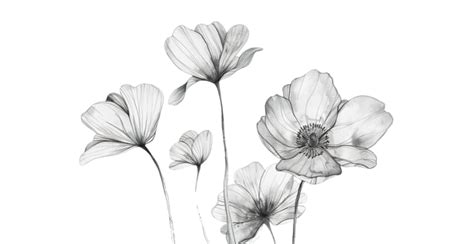 Minimalistic Ink Drawing Of Flowers, Flower Drawing, Flower, Minimalist PNG Transparent Image ...