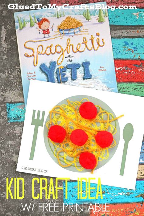 Spaghetti With The Yeti - Kid Craft Idea w/free printable | Crafts for kids, Letter a crafts ...