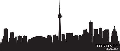 Toronto Ontario Canada City Skyline Silhouette Stock Illustration ...