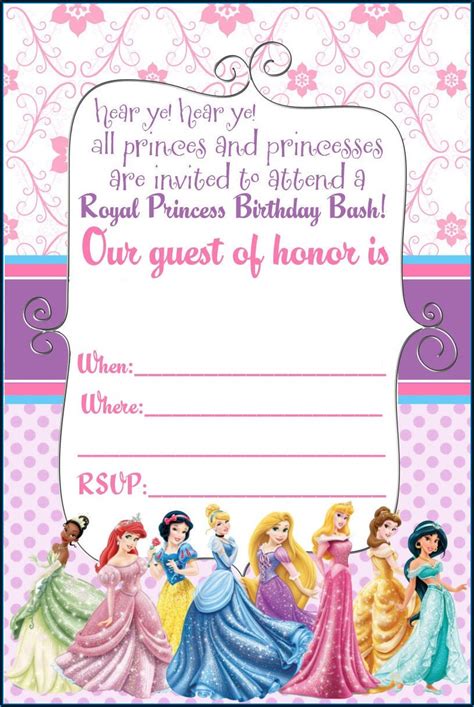 Purple Princess Baby Shower Invitations Templates - Template 2 : Resume ...