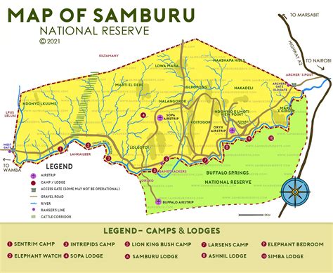 Map of Samburu Reserve | Samburu & Shaba National Park Maps