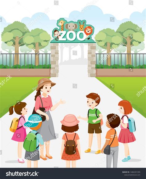 Teacher Take Children To The Zoo, Animal, Field Trip, Educational Tour ...