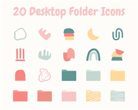 Boho Desktop Folder Icons for Mac Windows, Aesthetic Folder Icons ...