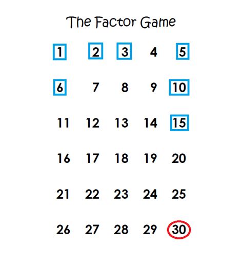 Middle School Math Moments (and more!): The Factor Game!