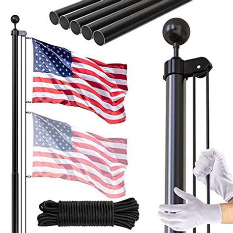 FFILY Telescoping Flag Pole Kit? 20/25 FT Extra Thick Heavy Duty ...