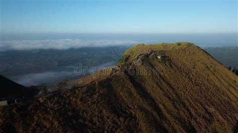 Batur Volcano Crater on Bali Island. with Green Forests on the Volcano ...