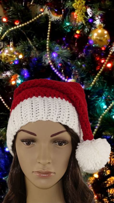 Crochet Santa Hat Pattern Free | Santa hat pattern, Crochet santa, Crochet santa hat pattern