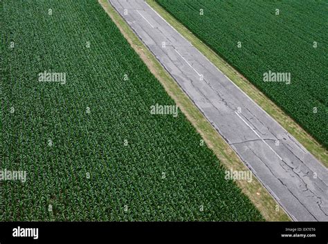 runway of a small airport, aerial view Stock Photo - Alamy