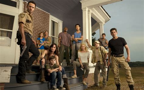 1081x1920 Resolution the walking dead, main characters, porch 1081x1920 Resolution Wallpaper ...