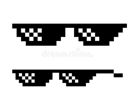 Pixel Glasses in Boss Style. Black Sunglass in 8 Bit. Eyeglass Meme in Funny Design Stock Vector ...