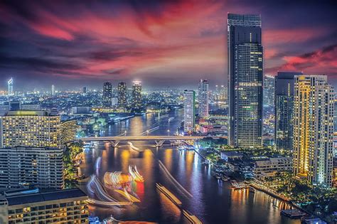 HD wallpaper: 4K, Thailand, Bangkok, Nightscape | Wallpaper Flare