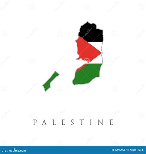 Map of Palestine with Flag Inside. Palestine Map Vector Illustration ...