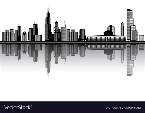 Chicago city skyline Royalty Free Vector Image