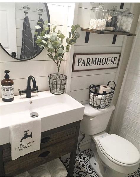 #farmhousemodels | Modern farmhouse bathroom, Small bathroom remodel, House bathroom