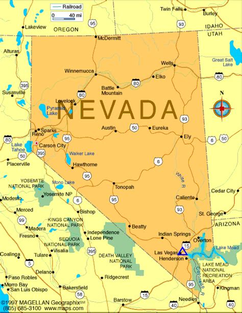 Map of Nevada Cities Printable | Map Of Nevada State Printable