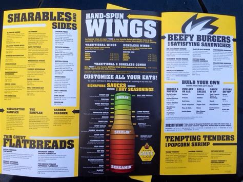 Buffalo Wild Wings Menu Downloadable Menu