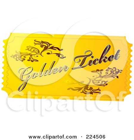 Royalty-Free (RF) Clipart Illustration of a Golden Ticket by michaeltravers #224506