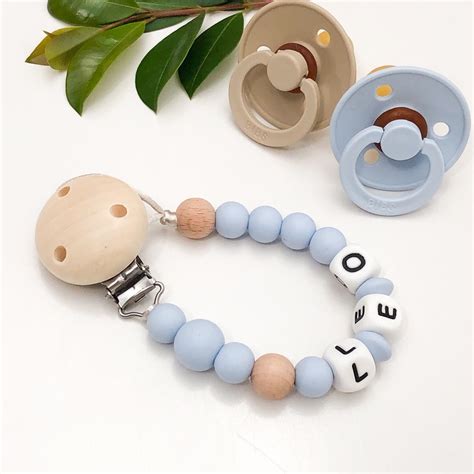 Personalised NAME Silicone Dummy Holder Clip - one.chew.three teething baby essentials – ONE ...