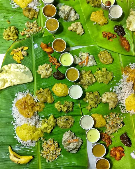 Onam Sadhya! A feast fit for a king on the special occasion of Onam festival served on a banana ...