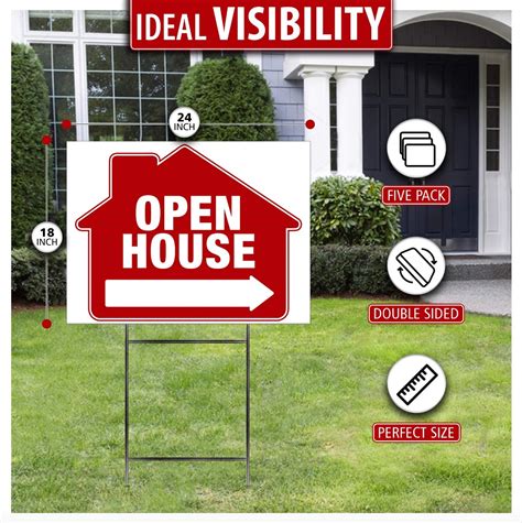 Open House Signs with Stakes (5 Pack) | SignHero