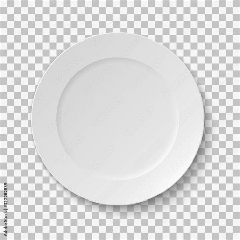 White empty plate. Mockup isolated on transparent background. Stock ...