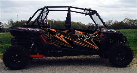 GenX Four Door Graphics Kit - 2014 RZR 4 XP 1000 Titanium Matte Black