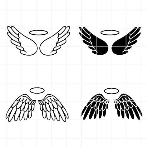 Angel Wings SVG, Angel Wing Vector, Angel Svg, Halo Svg, Angel Wings Clipart, Angel Cricut ...