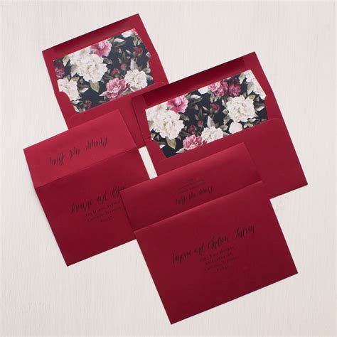 Red & Burgundy Wedding Invitations | Floral | Beacon Lane