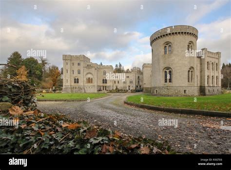 Irish castle and grounds. The building of Gosford Castle, Gosford ...