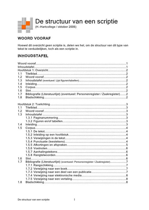 Structuur van een scriptie