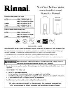 Direct Vent Tankless Water Heater Installation and ... / direct-vent ...