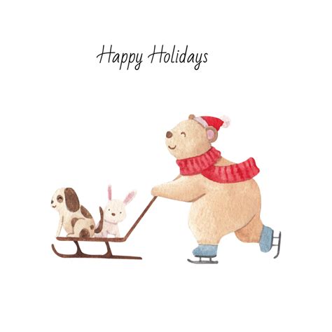 Cute Merry Christmas Card Design - MasterBundles