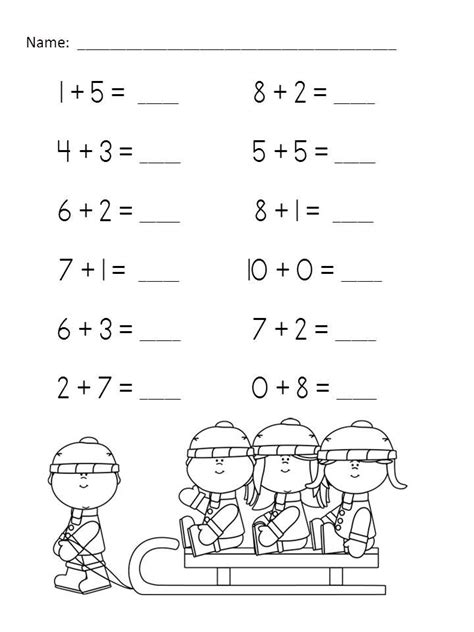 Wonderful Winter Addition Practice Packet (Sums of 6-10) | Addition practice, Winter math ...