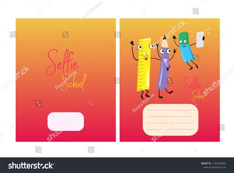 School Notebook Cover Design Template Cartoon Stock Vector (Royalty ...