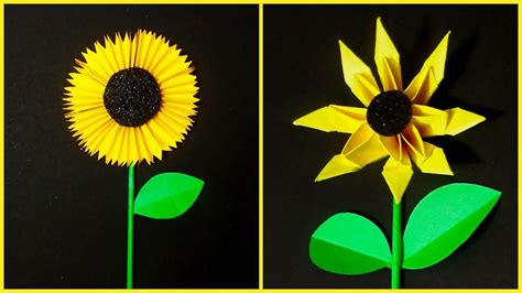 2 Easy ways to make Paper Sunflower | Flower Craft | Paper Craft | Beaut... | Paper sunflowers ...