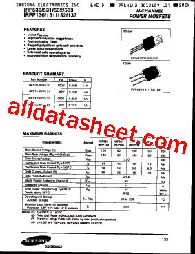 IRF530 Datasheet(PDF) - Samsung semiconductor