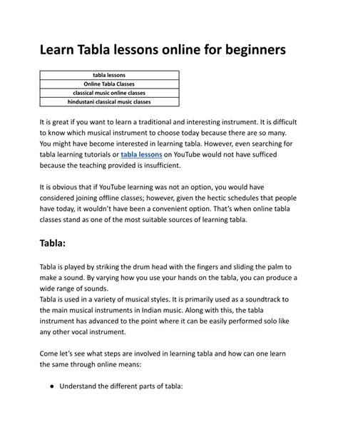 PPT - Learn Tabla lessons online for beginners PowerPoint Presentation ...