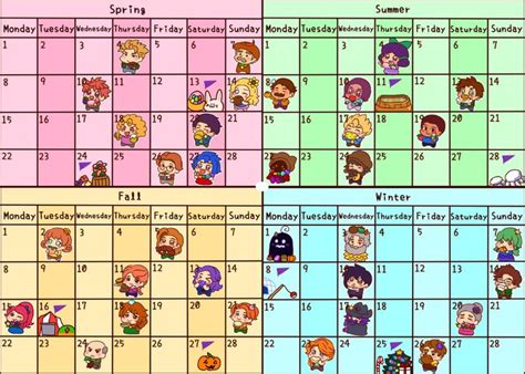 stardew valley birthdays calendar - Google Search | Stardew valley, Stardew valley layout ...