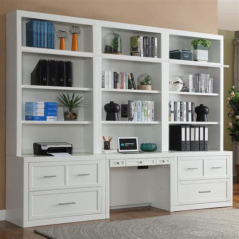 Parker House Catalina 7 Piece Desk File Bookcase Wall Cottage White in 2020 | Home office design ...