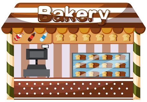 A bakery shop on white background 362916 Vector Art at Vecteezy