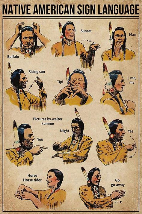 an old native american sign language poster