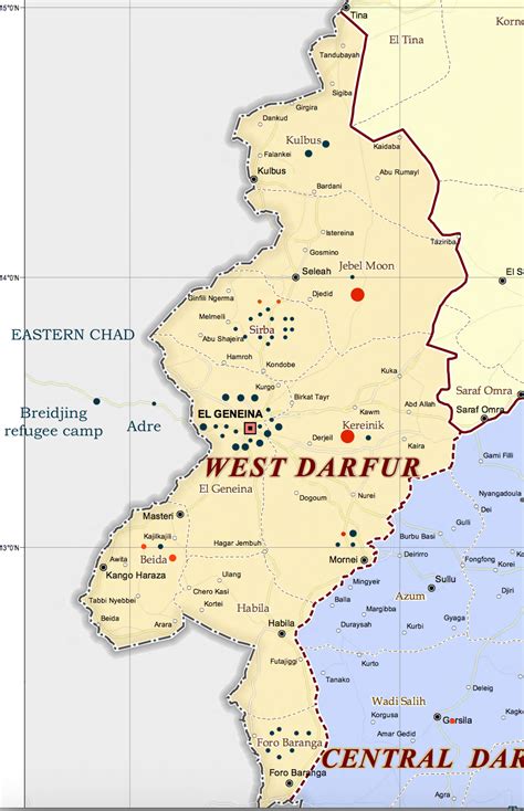 Mapping of data for violence in West Darfur, January 1, 2017 – March 2019